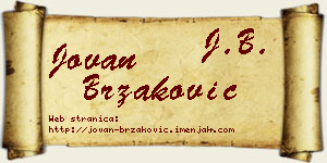Jovan Brzaković vizit kartica